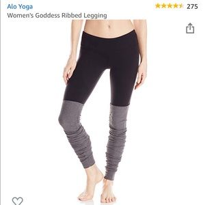 Alo Goddess Ribbed Leggings XS Black/Grey